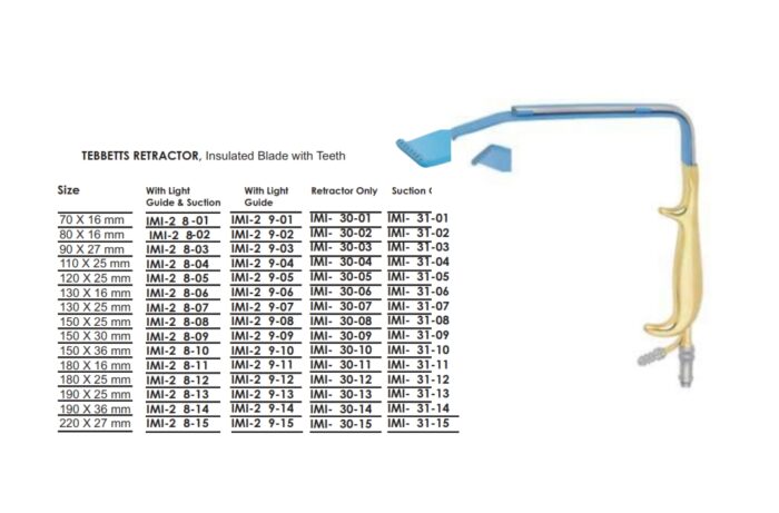 TEBBETTS RETRACTOR, Insulated Blade with Teeth