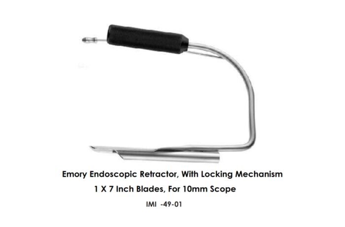 Emory Endoscopic Retractor, With Locking Mechanism 1 X 7 Inch Blades, For 10mm Scope