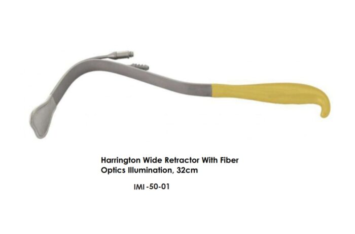 Harrington Wide Retractor With Fiber Optics Illumination, 32cm