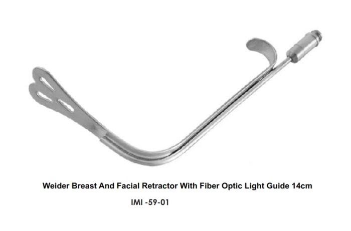 Weider Breast And Facial Retractor With Fiber Optic Light Guide 14cm
