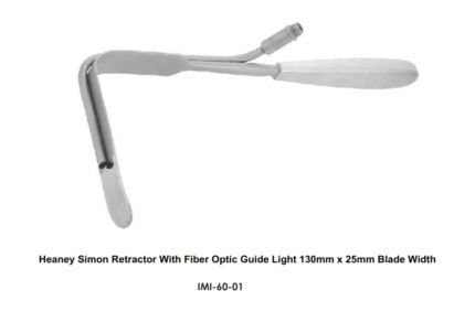 Heaney Simon Retractor With Fiber Optic Guide Light 130mm x 25mm Blade Width