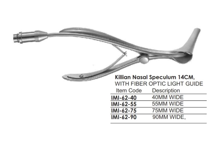 Killian Nasal Speculum 14CM, WITH FIBER OPTIC LIGHT GUIDE