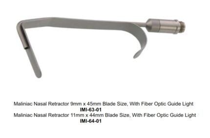 Maliniac Nasal Retractor 9mm x 45mm Blade Size, With Fiber Optic Guide Light