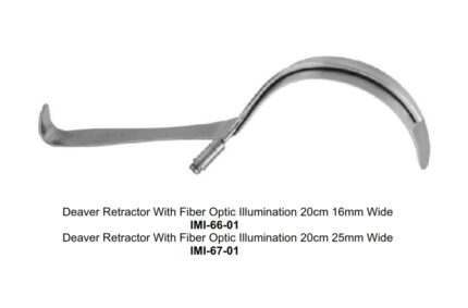 Deaver Retractor With Fiber Optic Illumination 20cm 16mm Wide