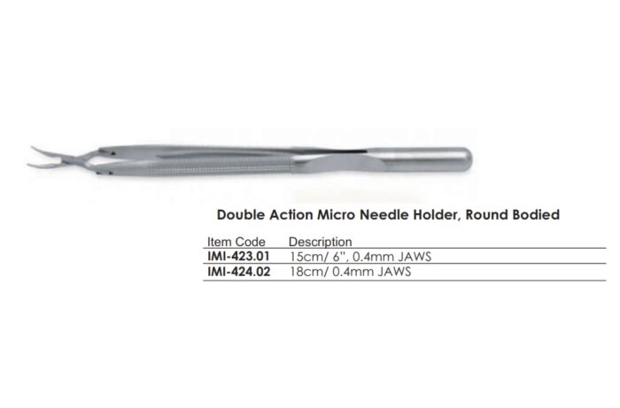 Double Action Micro Needle Holder, Round Bodied