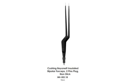 Cushing Bayonett Insulated Bipolar Forceps, 2 Pins Plug, Non Stick
