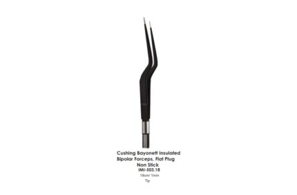 Cushing Bayonett Insulated Bipolar Forceps, Flat Plug Non Stick