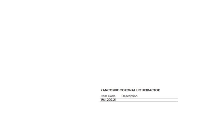 YANCOSKIE CORONAL LIFT RETRACTOR
